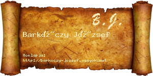 Barkóczy József névjegykártya