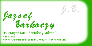 jozsef barkoczy business card