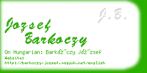 jozsef barkoczy business card